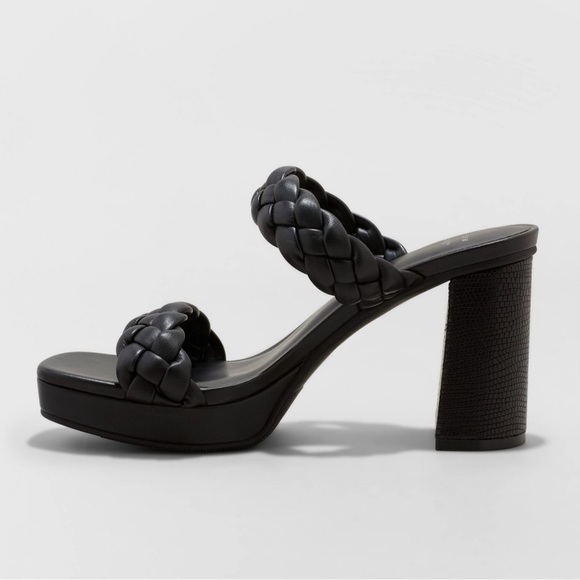 Women Black Tiana Mule Heels - A New Day Size: 8.5 - Picture 3 of 10